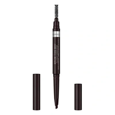 Shop Rimmel Brow This Way Fill And Sculpt Eyebrow Definer 0.4g (various Shades) In 0 Soft Black