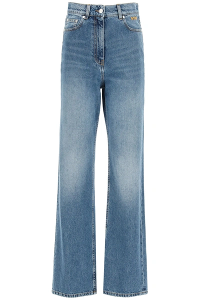Shop Msgm Oversize Jeans In Blue