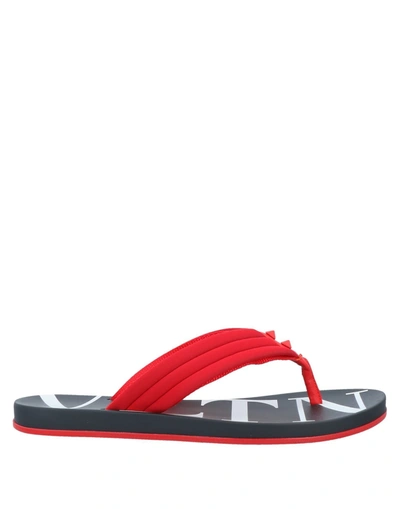 Shop Valentino Toe Strap Sandals In Red