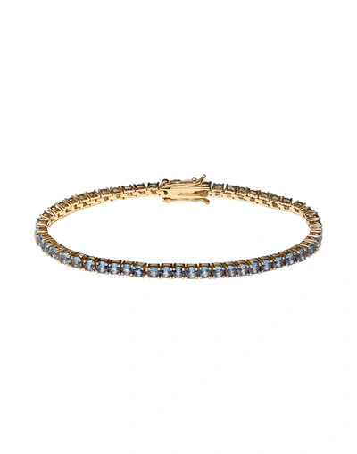 Shop Crystal Haze Serena Bracelet Woman Bracelet Blue Size - Brass, 18kt Gold-plated, Cubic Zirconia