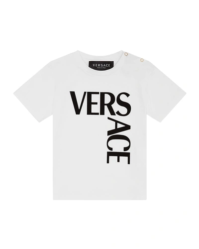 Shop Versace Kid's Logo-print T-shirt In Whiteblack