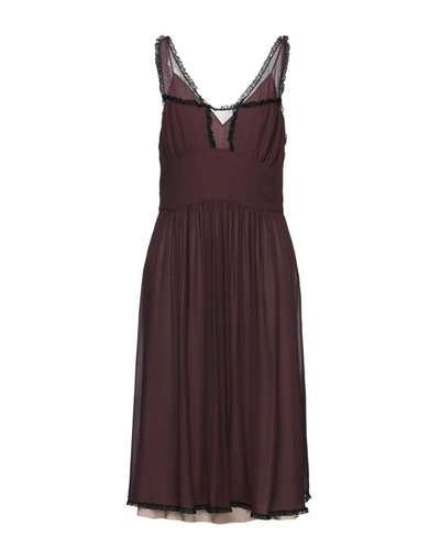 Shop Moschino Woman Midi Dress Deep Purple Size 6 Silk, Cotton, Polyamide