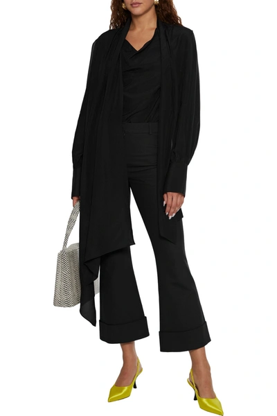 Shop Joseph Tile Wool-blend Kick-flare Pants In Black
