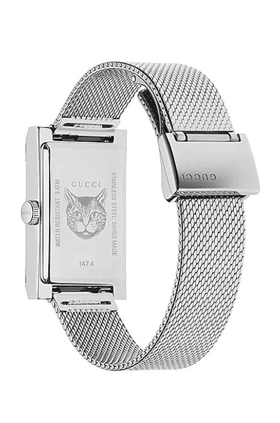 Shop Gucci G-frame 21 X 34mm Watch In Steel