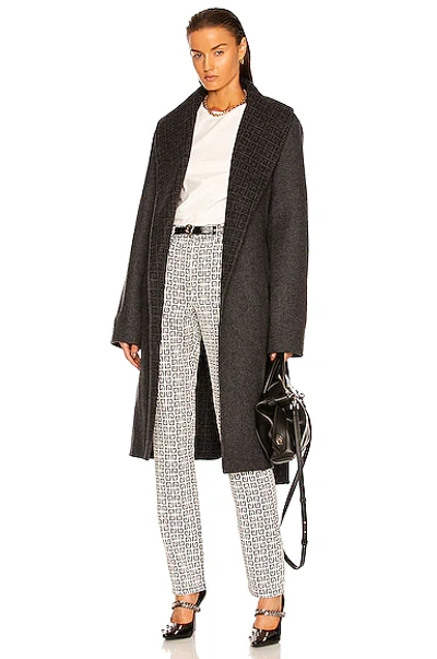 Shop Givenchy Double Faced Coat In Grey & Black