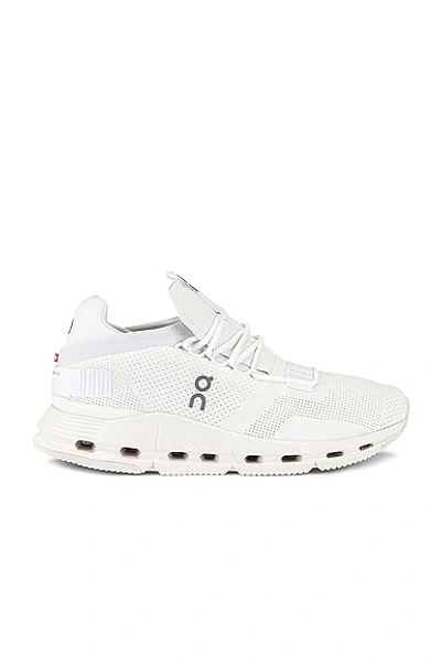 On Cloudnova 2 Stretch-knit And Mesh Running Sneakers In All White