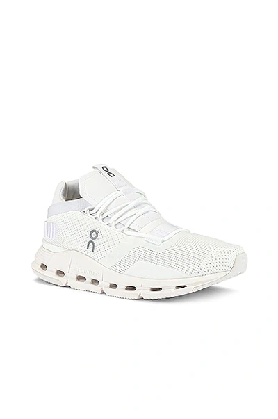 On Cloudnova 2 Stretch-knit And Mesh Running Sneakers In All White