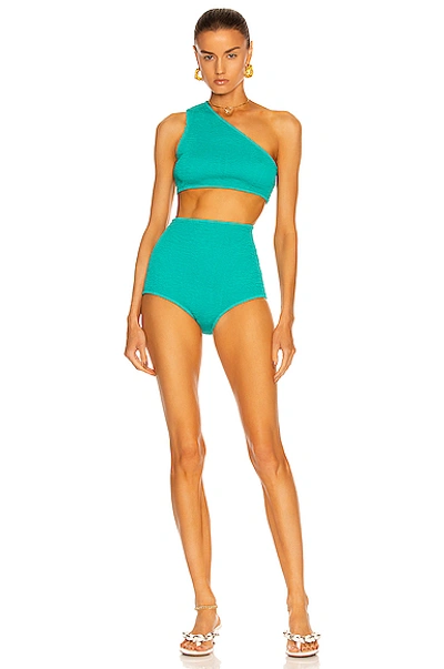 Shop Bottega Veneta Crinkle Bikini Set In Neptune