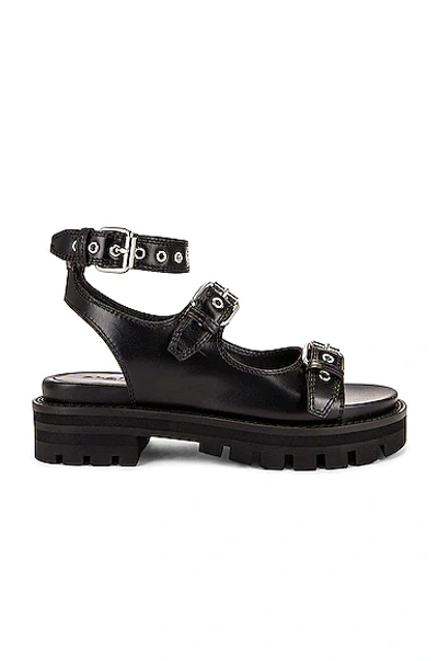 Alaïa Buckle Lug-sole Sporty Sandals In Noir
