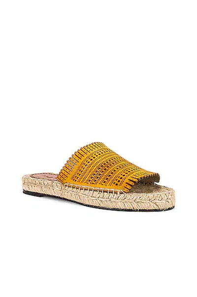 Shop Alaïa Espadrille Flats In Jaune Safran