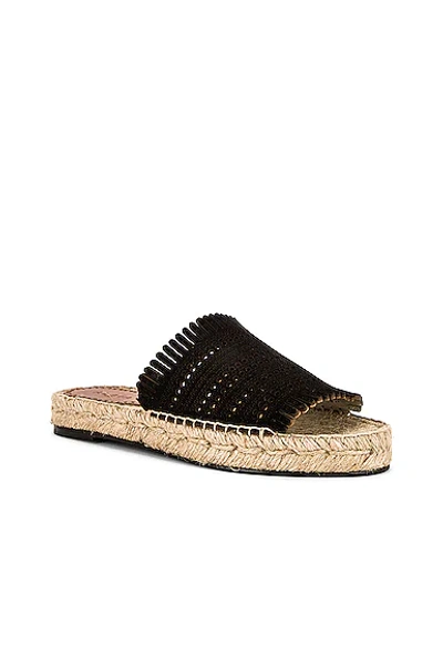 Shop Alaïa Espadrille Flats In Noir