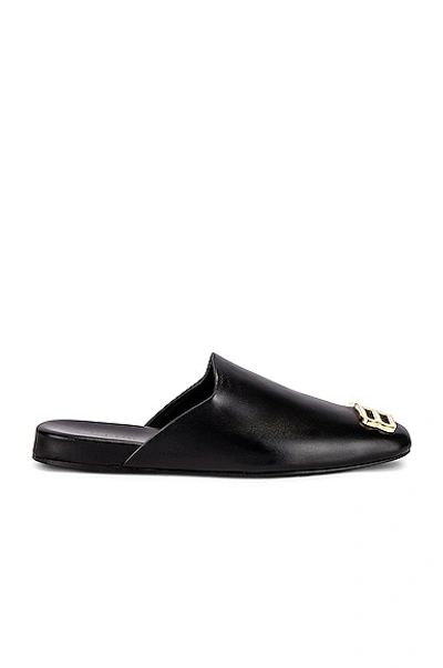 Shop Balenciaga Cosy Bb Mules In Black & Gold