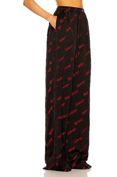 Shop Balenciaga Pyjama Pant In Black & Red