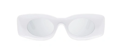 Shop Loewe Lw40033i 21c Oval Sunglasses In Grey