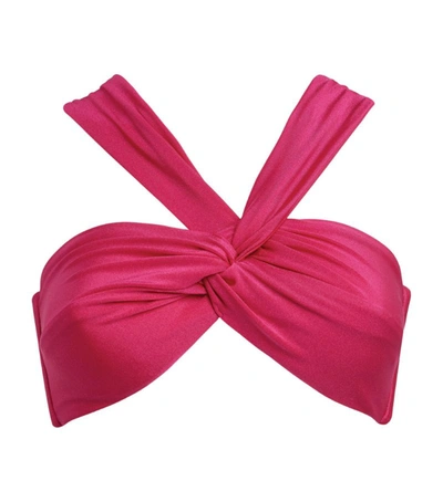 Shop Patbo Halterneck Ruched Bikini Top In Pink