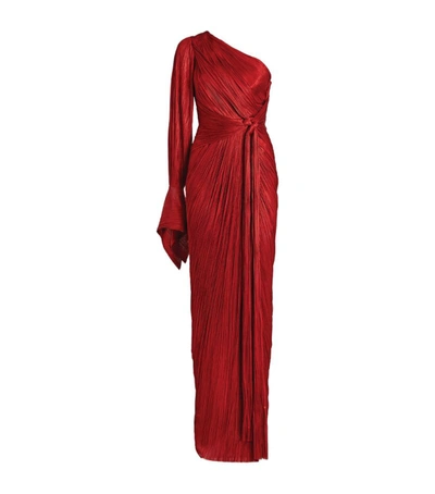 Shop Maria Lucia Hohan One-shoulder Seden Gown In Red