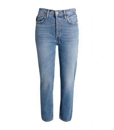 Shop Re/done 90s Cropped Jeans In Blue