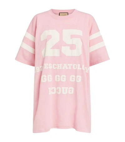 Shop Gucci Jersey Oversized T-shirt In Pink