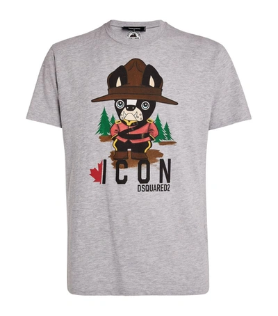 Shop Dsquared2 Dog Forest Print T-shirt In Grey