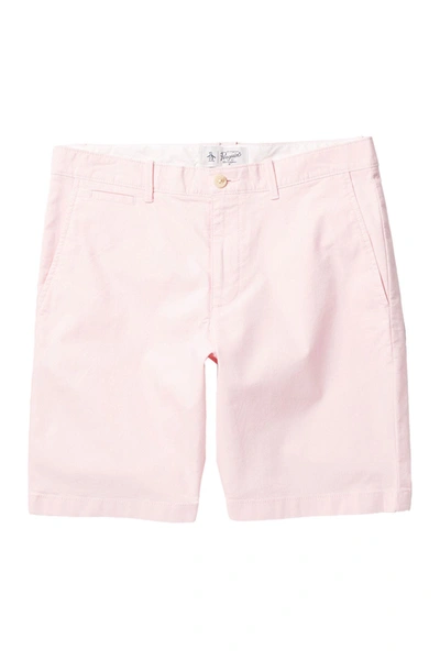 Shop Original Penguin Bedford 9" Stretch Cotton Shorts In Parfait Pink