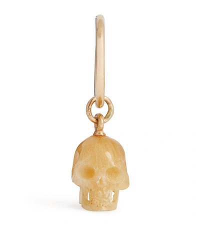 Shop Mcohen Horn Skull Single Earring In Beige