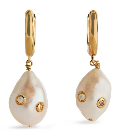 Shop Anni Lu Gold-plated And Pearl Earrings
