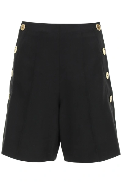 Shop Patou Iconic  Wool Twill Shorts In Black
