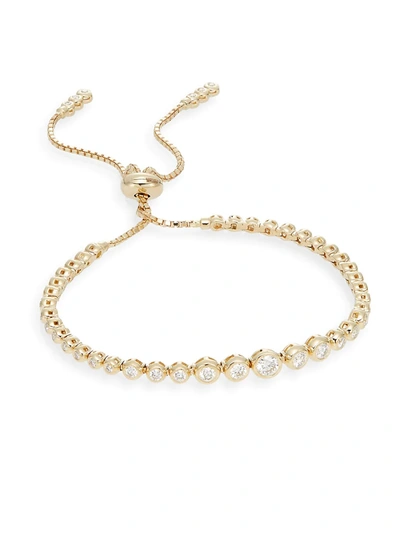 Shop Saks Fifth Avenue Women's 14k Yellow Gold & Diamond Bolo Bracelet