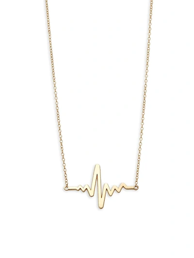 Shop Saks Fifth Avenue Women's 14k Yellow Gold Heartbeat Pendant Necklace