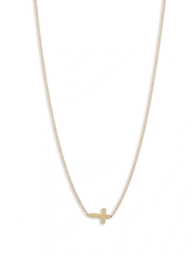 Shop Saks Fifth Avenue Women's 14k Yellow Gold Small Cross Chain Necklace