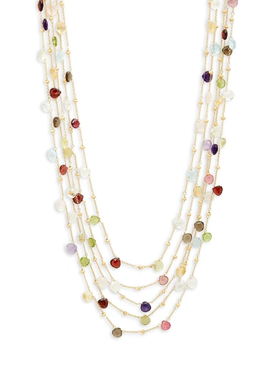 Shop Saks Fifth Avenue Women's 18k Goldplated Sterling Silver & Multi-stone Five-strand Necklace