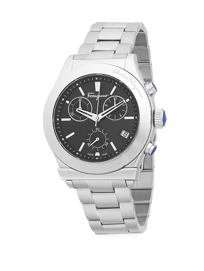 Shop Ferragamo Men's Classic Stainless Steel Bracelet Watch In Sapphire