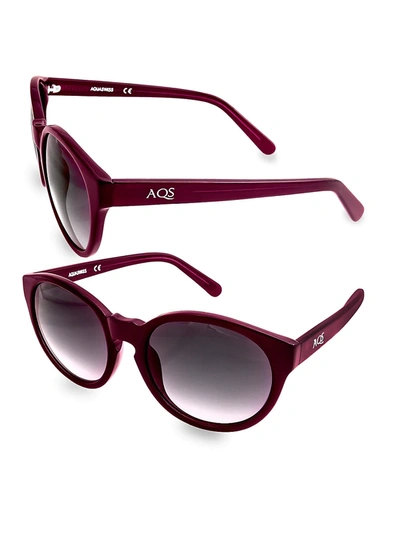 Shop Aqs Women's Daisy 53mm Round Sunglasses In Blue
