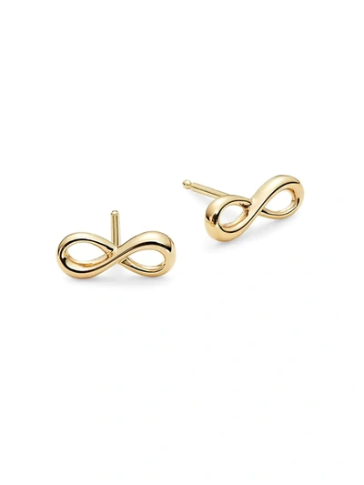 Shop Saks Fifth Avenue Women's Tiny Infinity 14k Yellow Gold Stud Earrings