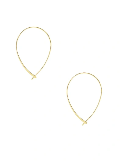 Shop Sterling Forever Women's Delicate Threader Hoop Earrings In Brass