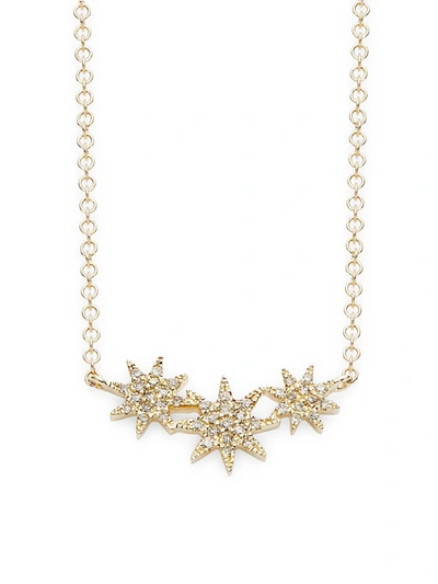Shop Saks Fifth Avenue Women's 14k Yellow Gold & Diamond Star Pendant Necklace