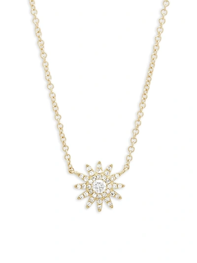 Shop Saks Fifth Avenue Women's Diamond And 14k Yellow Gold Starburst Pendant Necklace