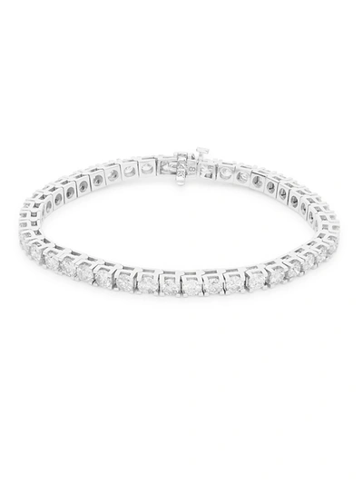 Shop Diana M Jewels Women's 14k White Gold & 6 Tcw Diamond Tennis Bracelet