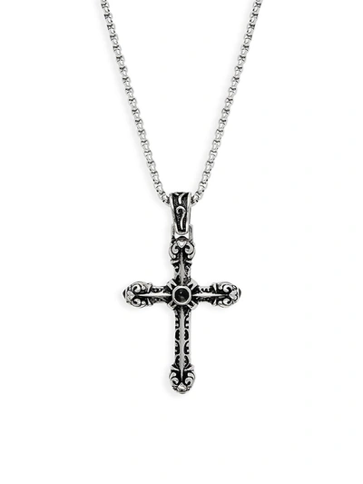 Shop Jean Claude Men's Templier Cross Pendant Necklace In Neutral