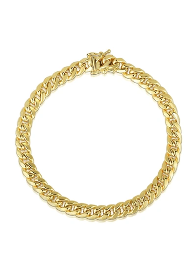 Shop Saks Fifth Avenue Men's Miami Cuban 14k Yellow Gold Chain Bracelet