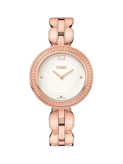 Shop Fendi Women's My Way Stainless Steel Bracelet Watch In Rose Gold
