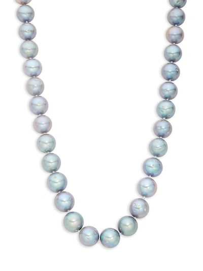 Shop Masako Women's 14k White Gold & 11-12mm Round Grey Cultured Freshwater Pearl Necklace