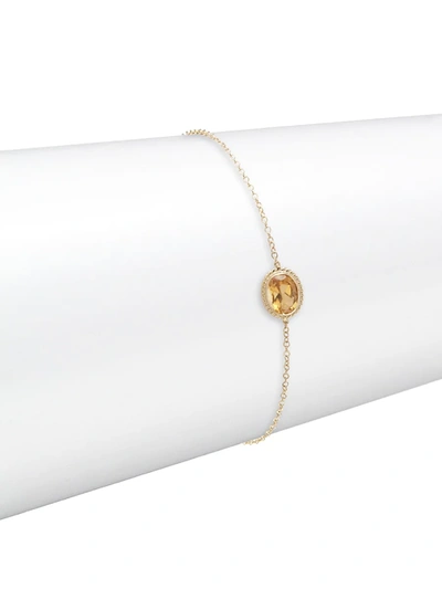 Shop Saks Fifth Avenue Women's 14k Yellow Gold & Citrine Chain Bracelet