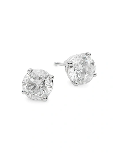 Shop Diana M Jewels Women's 14k White Gold & 3 Tcw Diamond Stud Earrings