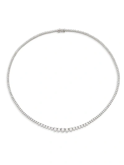 Shop Diana M Jewels Women's 14k White Gold & 6.5 Tcw Diamond Tennis Necklace