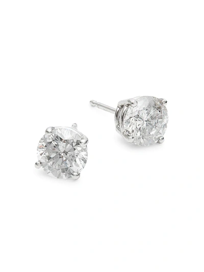 Shop Diana M Jewels Women's 14k White Gold & 2 Tcw Diamond Stud Earrings