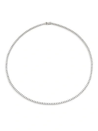 Shop Diana M Jewels Women's 14k White Gold & 7 Tcw Diamond Tennis Necklace