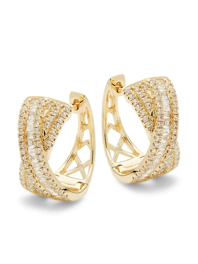 Effy Women's 14k Yellow Gold & 0.6 Tcw Diamond Huggies Earrings In Yellow Gold