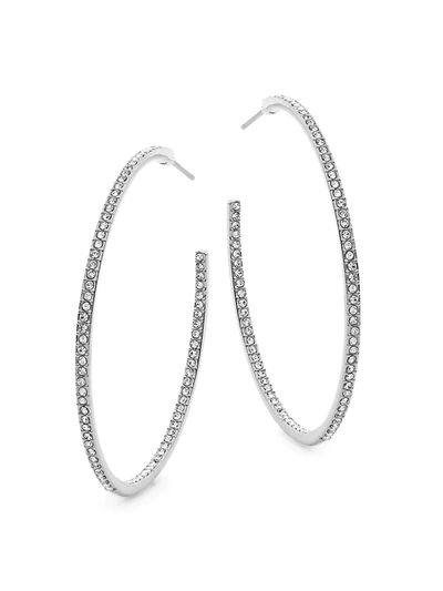 Shop Adriana Orsini Women's Crystal Hoop Earrings In Neutral