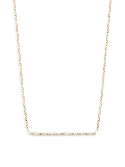 Shop Saks Fifth Avenue Women's 14k Yellow Gold Diamond Bar Pendant Necklace